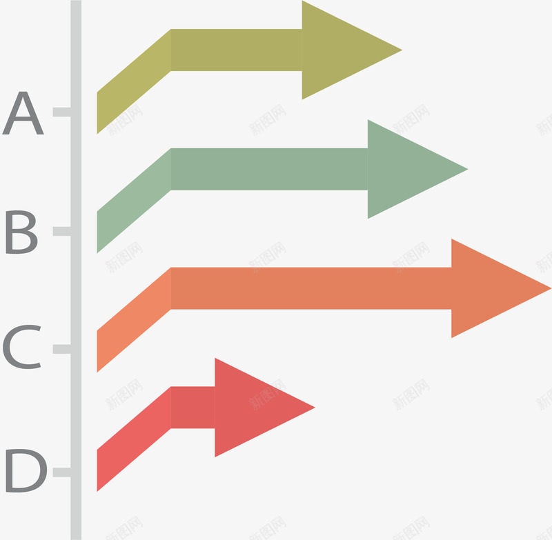 折纸箭头矢量图eps免抠素材_新图网 https://ixintu.com 彩色箭头 折纸箭头 矢量素材 箭头图表 英文序列 矢量图