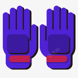 守门员手套足球运动紫色守门员手套矢量图图标高清图片