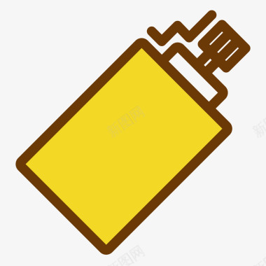 黄色手绘线稿电机元素矢量图图标图标