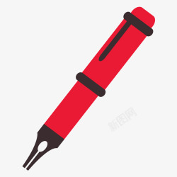 红色钢笔素材