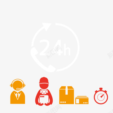 24小时客服服务图标图标