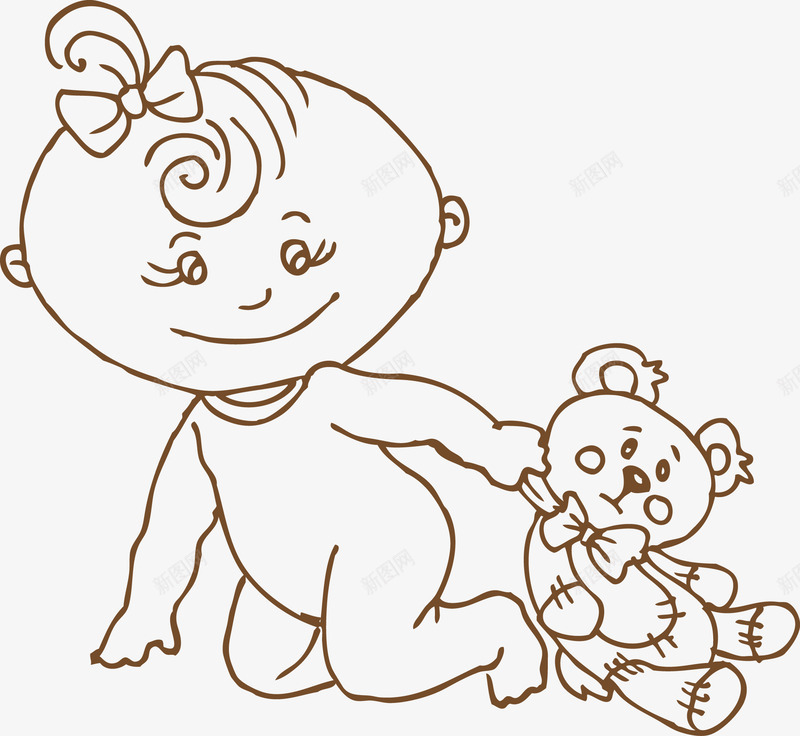 拖着玩具的小朋友图标png_新图网 https://ixintu.com 儿童 儿童手绘 儿童线稿 卡通小孩 可爱的小朋友矢量 女孩 孩子 小盆友 手绘儿童 手绘小孩 玩具