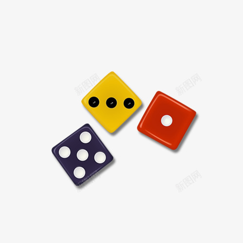 三个不同颜色的骰子png免抠素材_新图网 https://ixintu.com 三个 不同颜色 实物 骰子