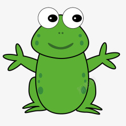 青蛙贴纸手绘卡通绿色青蛙高清图片