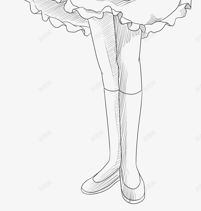线描人物手绘png免抠素材_新图网 https://ixintu.com 卡通 卡通人物 卡通形象 手绘 手绘线稿 线描