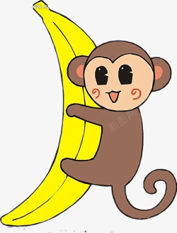 抱着香蕉的猴子素材