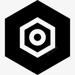 hexagon中心眼六角网络服务器网络和搜索图标高清图片