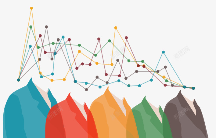 卡通服装png免抠素材_新图网 https://ixintu.com 五种走势 五种颜色 卡通 折线图 折线图符号 服装