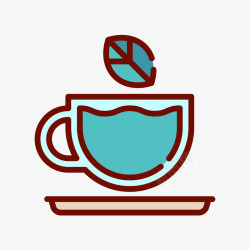 蓝色茶杯素材