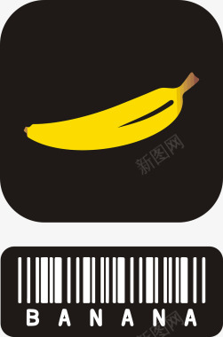 香蕉的条码图标图标