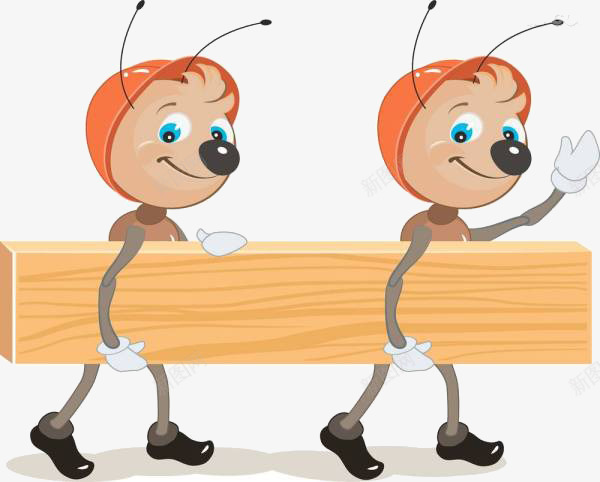 卡通蚂蚁木头png免抠素材_新图网 https://ixintu.com 免扣蚂蚁 卡通 木头素材 蚂蚁