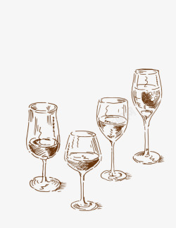 酒杯线不同类型的酒杯高清图片