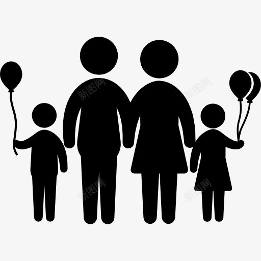 家庭的气球图标png_新图网 https://ixintu.com 人的身影 孩子 家庭 母亲 熟悉的家族图标 父亲 集团