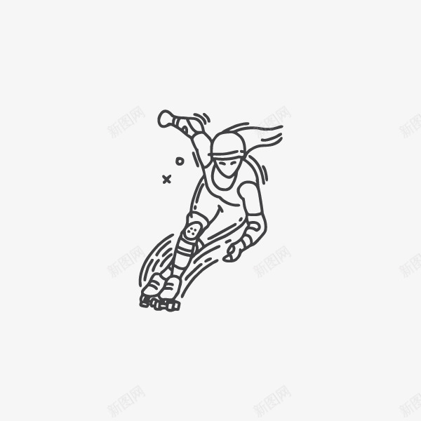 线描卡通黑色溜冰女人图标png_新图网 https://ixintu.com 卡通溜冰女人 溜冰 溜冰图标 溜冰比赛 滑冰 线描溜冰人物