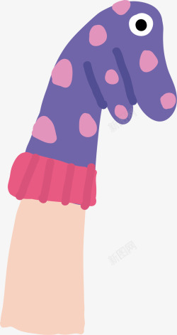 矢量儿童手套紫色卡通袜子娃娃高清图片