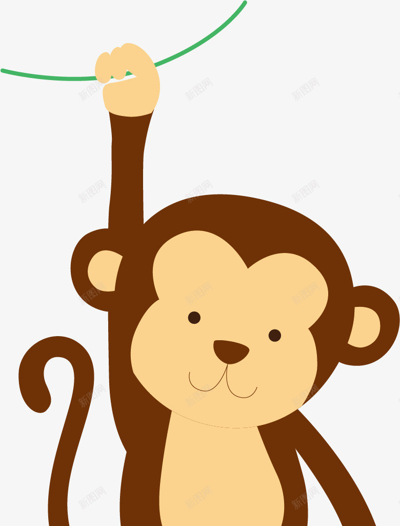 拿香蕉的猴子png免抠素材_新图网 https://ixintu.com 创意 动物 卡通 手绘 猴子 玩耍 香蕉