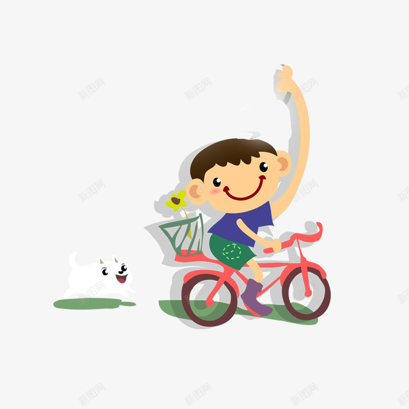 卡通娃娃png免抠素材_新图网 https://ixintu.com 儿童 卡通娃娃 骑车