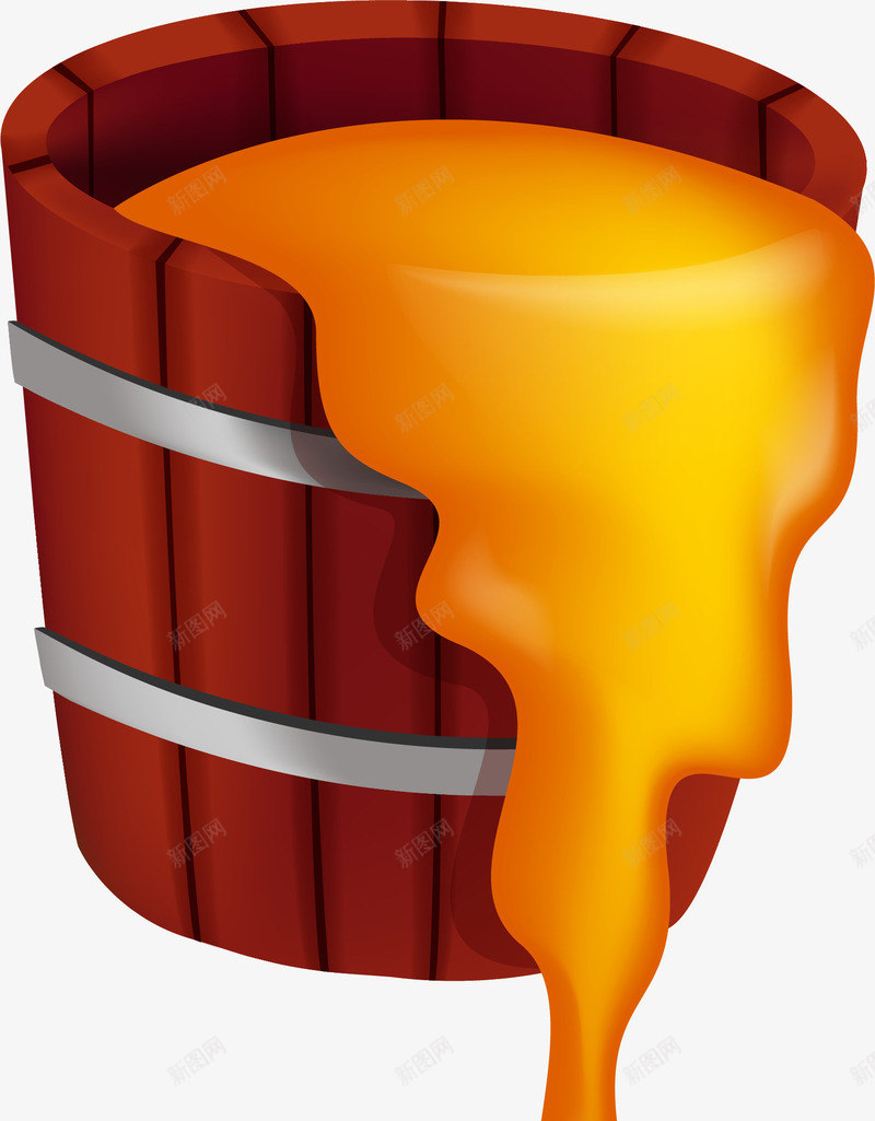 手绘蜂蜜桶矢量图ai免抠素材_新图网 https://ixintu.com 手绘 甜食 蜂蜜桶 矢量图