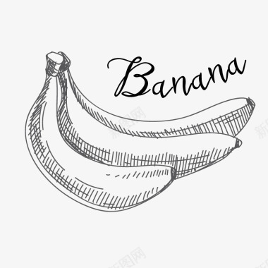 手绘香蕉图标图标