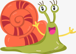 卡通可爱小蜗牛动物贴纸矢量图素材