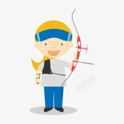 奥运运动卡通人物影子射箭的女孩高清图片