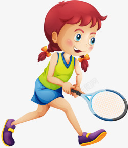 打网球的女孩素材