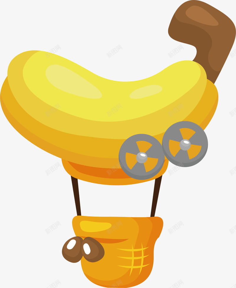 卡通水果气球香蕉png免抠素材_新图网 https://ixintu.com 卡通 气球 水果 香蕉