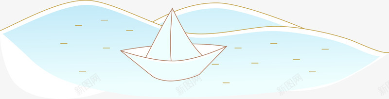 清新纸船png免抠素材_新图网 https://ixintu.com 可爱纸船 清新纸船 线稿纸船