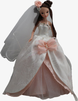 可爱白色新娘娃娃素材