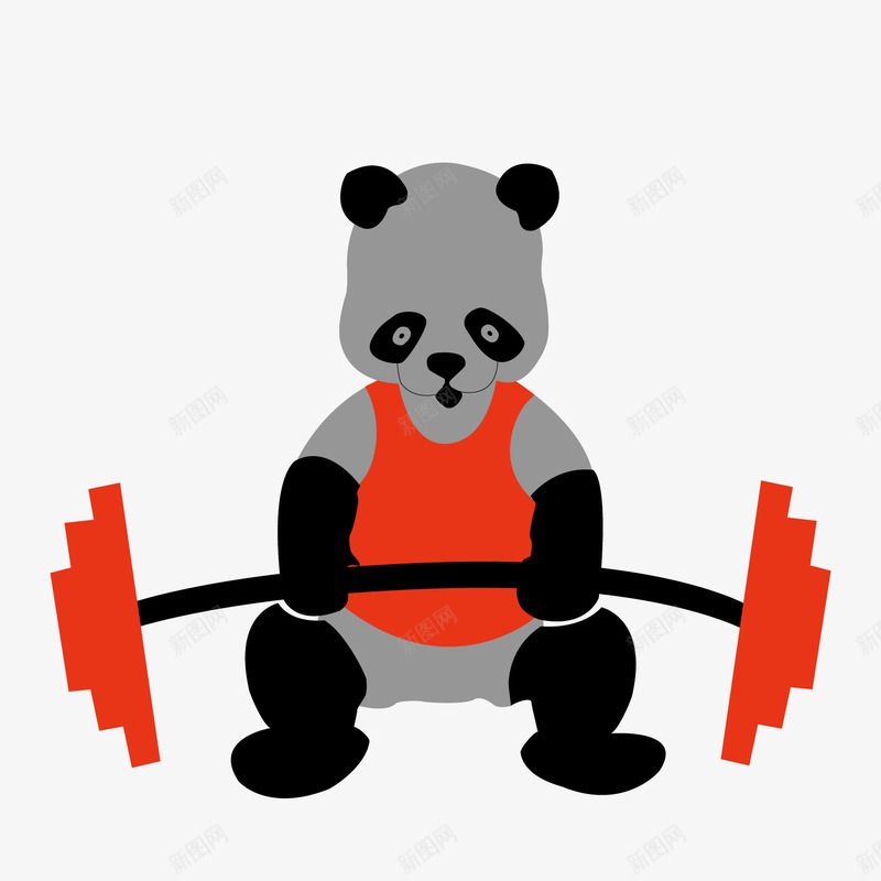 举重的熊猫png免抠素材_新图网 https://ixintu.com 举重 体育 熊猫