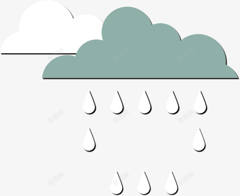 卡通贴纸云朵矢量图ai免抠素材_新图网 https://ixintu.com 云朵 卡通 带雨的云朵 贴纸 矢量图