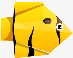 鱼折纸卡通折纸鱼矢量图高清图片