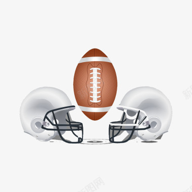 美式橄榄球用球与头盔图标图标