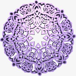 紫色镂空立体七夕素材
