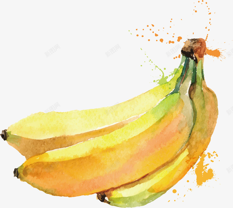 水果水彩香蕉png免抠素材_新图网 https://ixintu.com 水彩 水果 香蕉