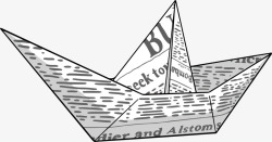 报纸折纸小船矢量图素材