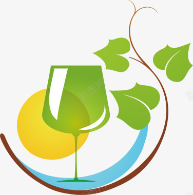 酒杯白酒logo矢量图图标图标