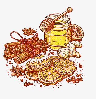 饼干面包蜂蜜香料图案png免抠素材_新图网 https://ixintu.com 蜂蜜 面包 饼干 香料图案