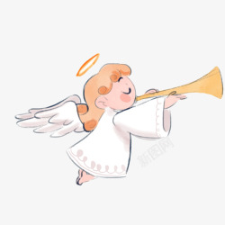 吹喇叭的天使吹喇叭的天使矢量图高清图片