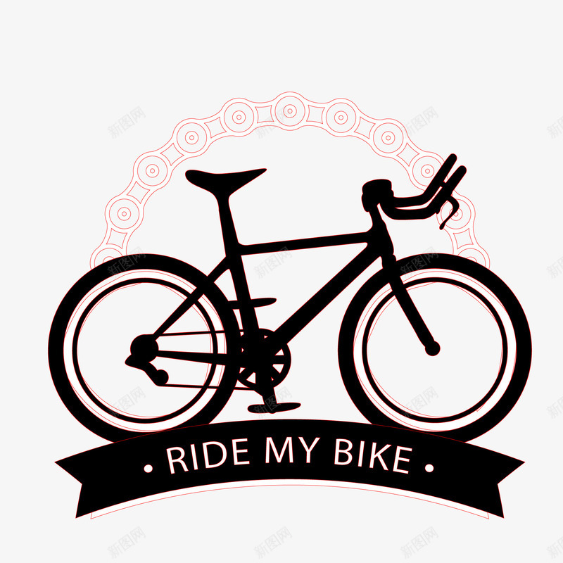 卡通手绘自行车比赛标签矢量图ai免抠素材_新图网 https://ixintu.com 标签设计 比赛标签 自行车 贴纸设计 骑车 矢量图