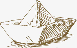 折纸话稿手绘纸船高清图片