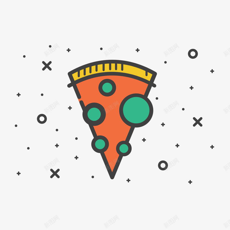 彩色手绘线稿披萨美食元素图标png_新图网 https://ixintu.com 卡通图标 彩色 扁平化 手绘 披萨 线稿 美食 食物