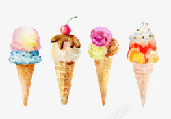 六种颜色的冰激凌彩色冰激凌高清图片