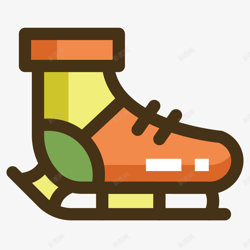 彩色手绘滑冰鞋元素矢量图ai免抠素材_新图网 https://ixintu.com 体育 卡通插画 彩色 手绘 滑冰鞋 穿着 运动 鞋子 矢量图