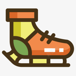 彩色手绘滑冰鞋元素矢量图素材