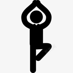 男子瑜伽姿势平衡图标高清图片