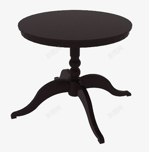 黑色圆形桌子png免抠素材_新图网 https://ixintu.com 图片 桌子 桌子面 立体 黑色