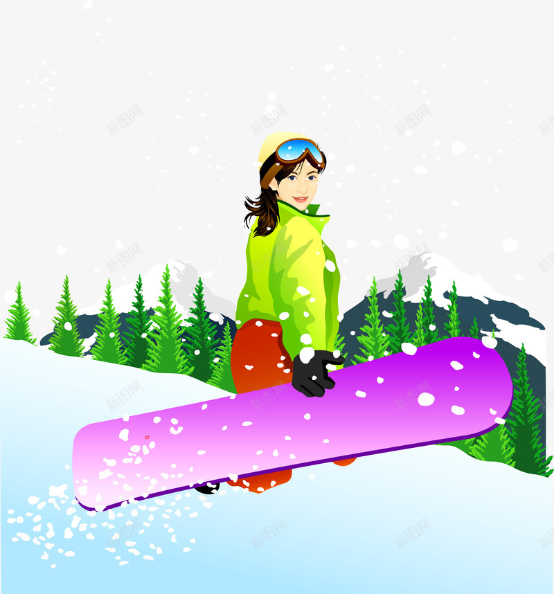 滑雪矢量图ai免抠素材_新图网 https://ixintu.com 体育比赛 体育运动 体育项目 比赛项目 滑雪 矢量图