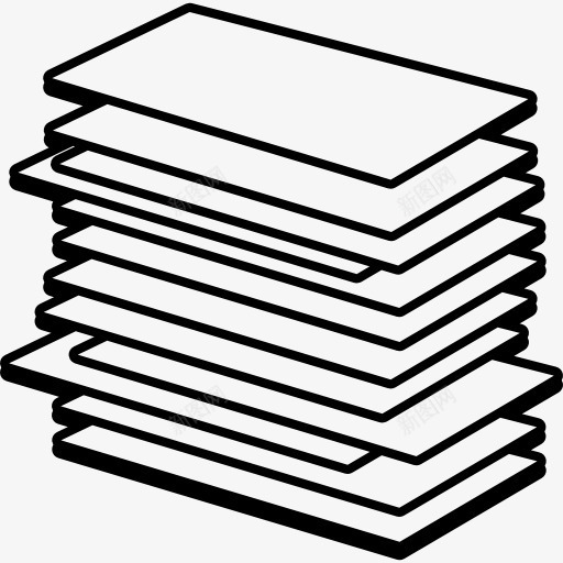 文具堆叠图标png_新图网 https://ixintu.com 业务 印刷产品 堆叠 文件 文具 栈 片材 纸