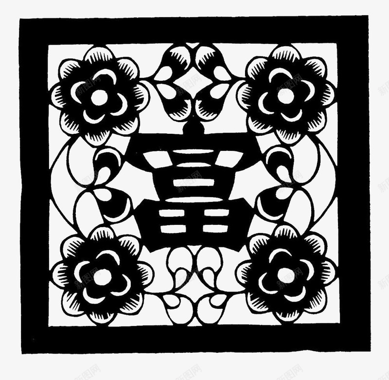 中国风富传统文化镂空剪纸图标png_新图网 https://ixintu.com 中国风 传统文化 剪纸素材 富 镂空